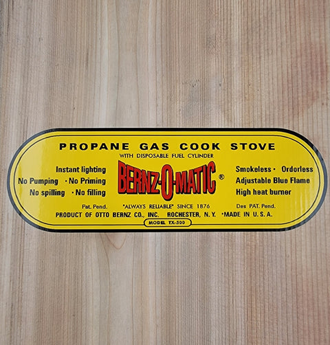 Bernzomatic Stove Decal - D55