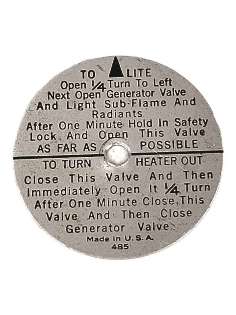 Radiant Heater Direction Disk - E1197