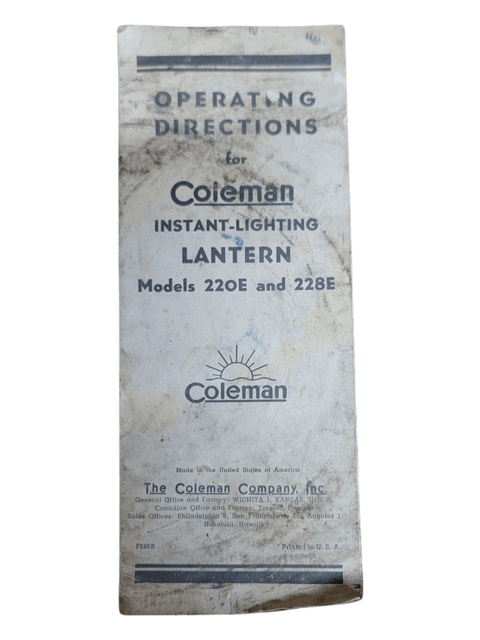 220/228E Operating Directions - E1112
