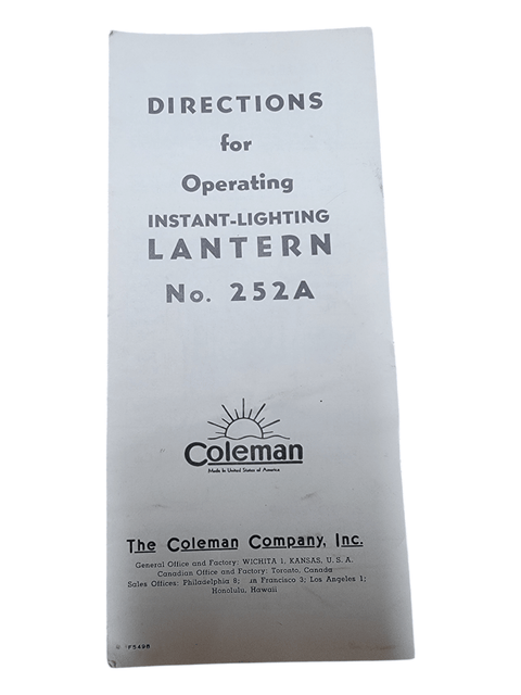 252A Operating Directions - E1561