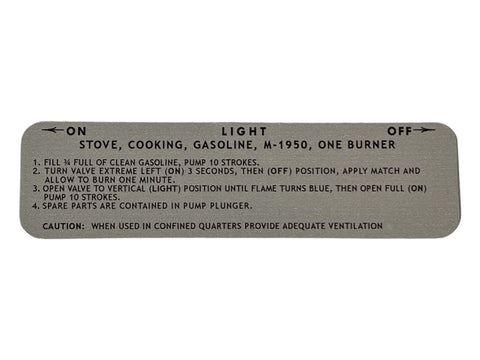 Decal M1950, Coleman Made in 1951 Silver - D102