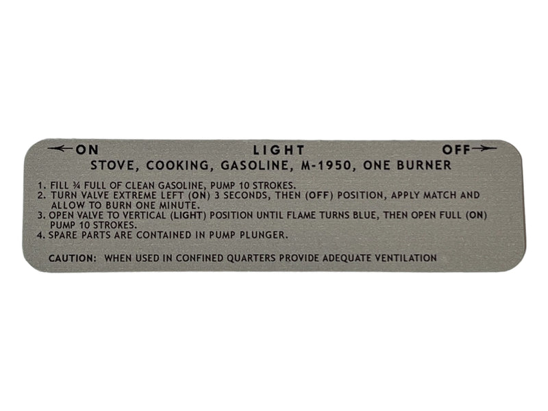 Decal M1950, Coleman Made in 1951 Silver - D102