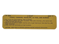 Decal M1950, Coleman Made in 1951 Gold - D103
