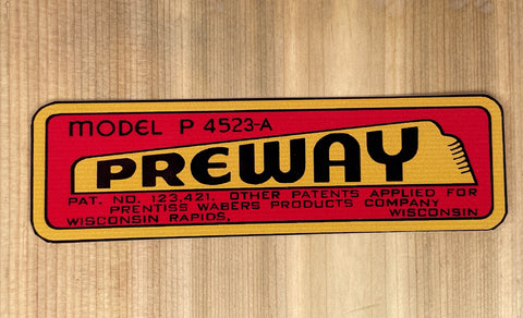 Preway P4523A Decal - D91