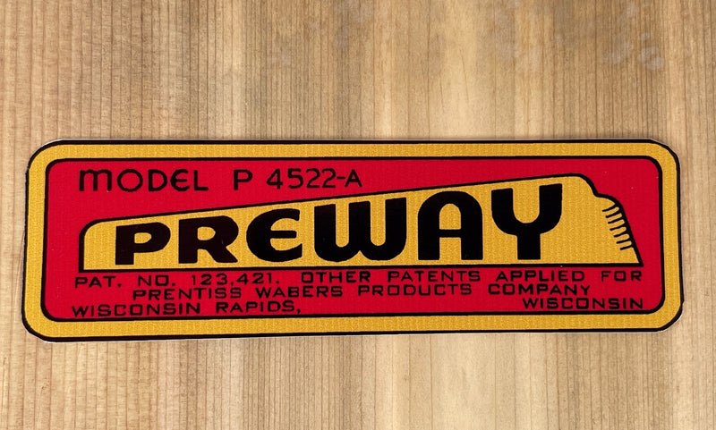 Preway P4522A Decal - D88