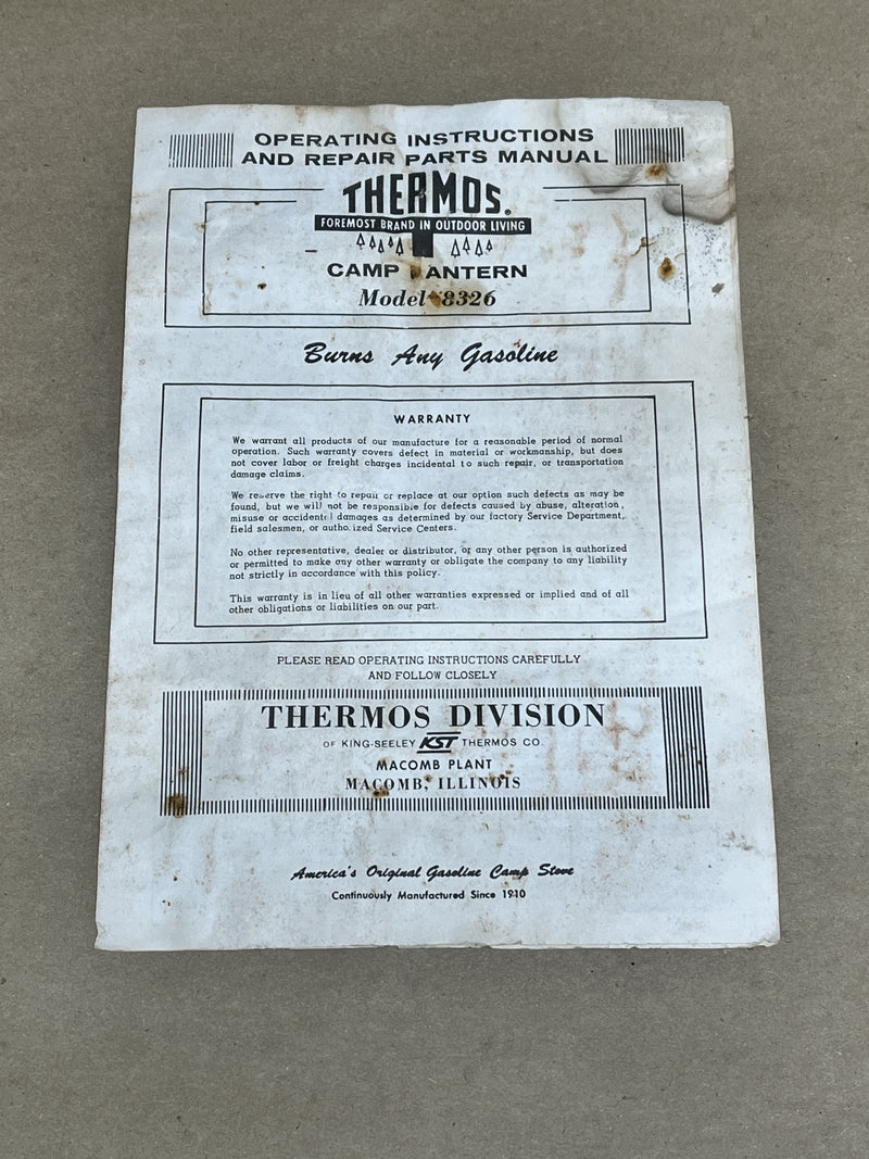 Thermos 8326 Directions - E1664